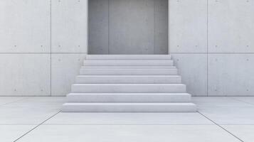 Modern Concrete Stairs Leading to a Minimalist Architectural Entrance photo