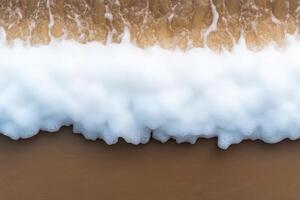 Stunning Beach Waves Foam Texture, A Breathtaking Coastal Scene photo
