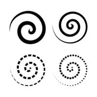 Black Spiral, Psychedelic, Illusion, Swirl Pattern on White Background. vector