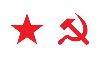 Red Star and Hammer and Sickle Symbol of Communism. vector