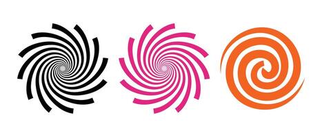 Flat spiral circle design on isolated white background. vector