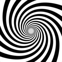 Dynamic black and white spiral spinning left effect background. vector