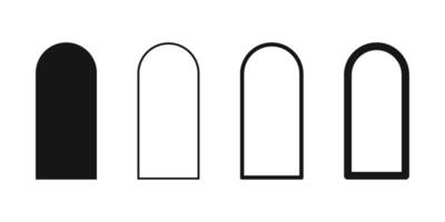 Set of arch shapes. Elegant templates for wedding invitation or greeting cards, business brochures, event or party banners in archway form isolated on white background. graphic illustration vector