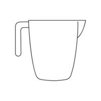 Measuring cup icon without capacity scales. Empty liquid container for chemical experiment isolated on white background. outline illustration vector