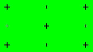 Green screen background with black tracking cross shaped marks. Chromakey technique. technology to add visual effects or VFX during movie post-production phase. flat illustration vector