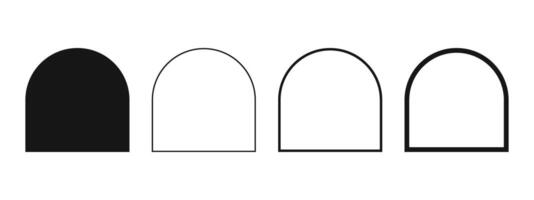 Set of arch shapes and frames. Blank templates for wedding invitation or greeting cards, business brochures, event banners in archway form isolated on white background. graphic illustration vector