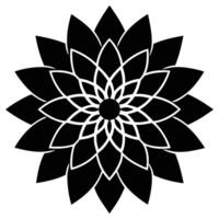 a dahlia flower icon with multiple layers of point vector
