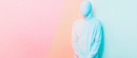 Unique figure in a colorful minimalist setting photo