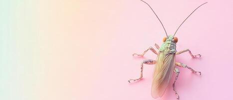 Close view of a colorful insect on soft background photo