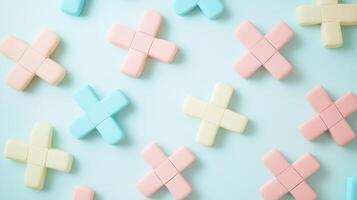 Colorful geometric shapes create playful patterns photo