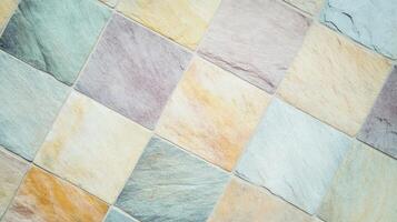 Vibrant stone tiles form a unique floor photo