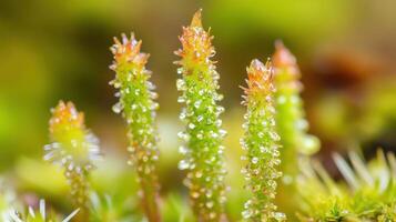 Close up view of moss growth in a natural setting photo