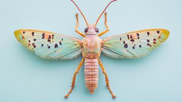Colorful moth close up on light background photo