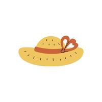 Straw Hat with Ribbon vector