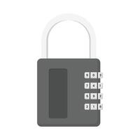 Combination Padlock Flat Illustration. Clean Icon Design Element on Isolated White Background vector