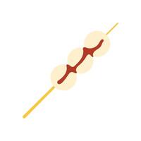 Mitarashi Dango Flat Illustration. Clean Icon Design Element on Isolated White Background vector