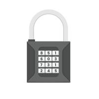 Combination Padlock Flat Illustration. Clean Icon Element on Isolated White Background vector