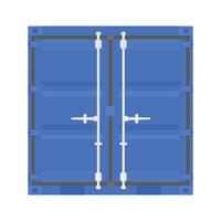 Container Front Side Flat Illustration. Clean Icon Design Element on Isolated White Background vector