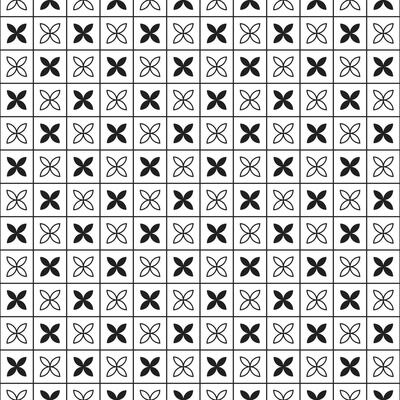 Repeating Floral Crosses Grid checkered