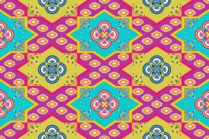 Colorful geometric ethnic textile pattern. Geometric floral pattern. vector