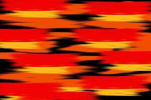 Ikat Pattern Design for Fabric. Yellow, orange and red ethnic seamless pattern. Boho, ornament, clothing, textile, wrapping, background, wallpaper, carpet, embroidery, print vector