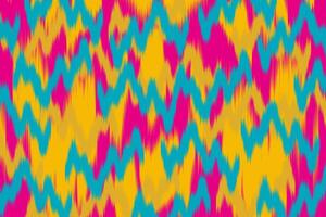 Abstract Ikat Zigzag Pattern with Bright Colors. vector