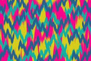 Vibrant and Colorful Abstract Ikat Zigzag Pattern. vector