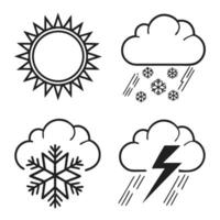 a collection of weather icons including suns vector