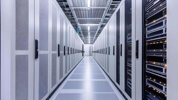 Data Center Alley Servers in a Digital World IT Infrastructure and Server Room Environment photo