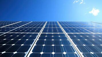 Solar Panel Array Gleaming Under a Bright Blue Sky Renewable Energy for a Sustainable Future photo