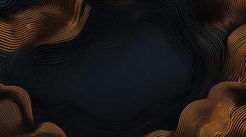 Abstract Waves Luminous Gold and Deep Charcoal Layers photo