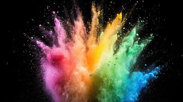 Chromatic Explosion A Burst of Vibrant Powder Against the Void photo