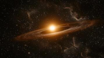 Stellar Nursery A Protoplanetary Disk Illuminates the Cosmos with Light and Dust photo