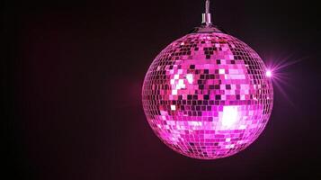 Pink Disco Ball Retro Party Vibe with Shining Glamour and a Touch of Electric Boogie photo