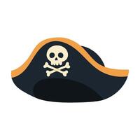 A pirate hat with a skull and two skulls on it. The hat has a skull and two skulls on it, giving it a menacing and adventurous vibe vector