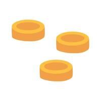 Three yellow circles on a white background. The circles are all the same size and are placed next to each other vector