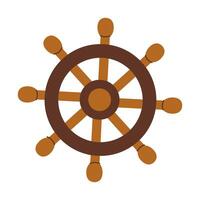 A wooden wheel with a brown center and black spokes. The wheel is the center of attention and is surrounded by a white background vector