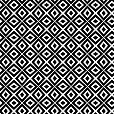 Rhombus Seamless pattern with black white striped lines. Optical illusion effect. Geometric tile in op art style. illusive background, For logo, web, package, sticker.