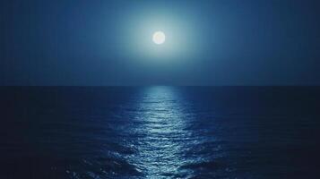 Moonlit Serenity Shimmering Waters Under the Night Sky A Peaceful Nocturnal Escape photo