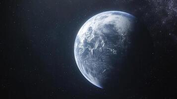 Earth from Space A Serene View with Stars and Atmosphere photo