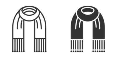 Two black and white images of a scarf vector
