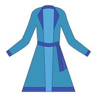 A blue coat with a belt and a long sleeve vector