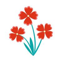 Red flowers on a white background vector