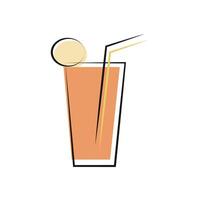 A drink with a straw and a ball on top vector