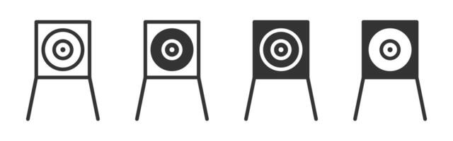 Four targets with arrows on stands in front of a white background vector