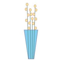 A vase with flowers in it vector