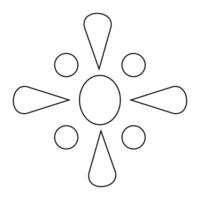 Abstract black outlined starburst with mixed shapes. vector