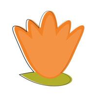 Abstract orange flower with layered petal outlines. vector