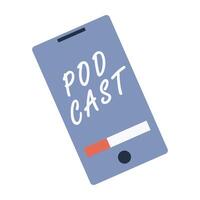 Podcast Creation and Listening Tool, Recording, Speech Bubbles, and Audio Controls. vector