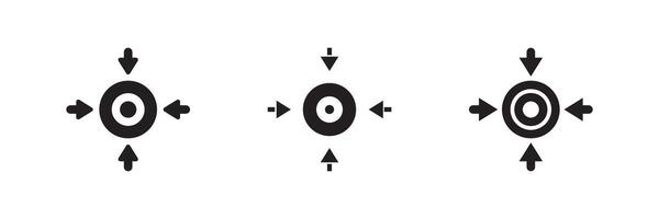 Target icon collection for setting goals, tracking progress, hitting objectives, and defining business success vector